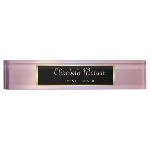 Elegant Stylish Simple  Gold Frame Desk Name Plate