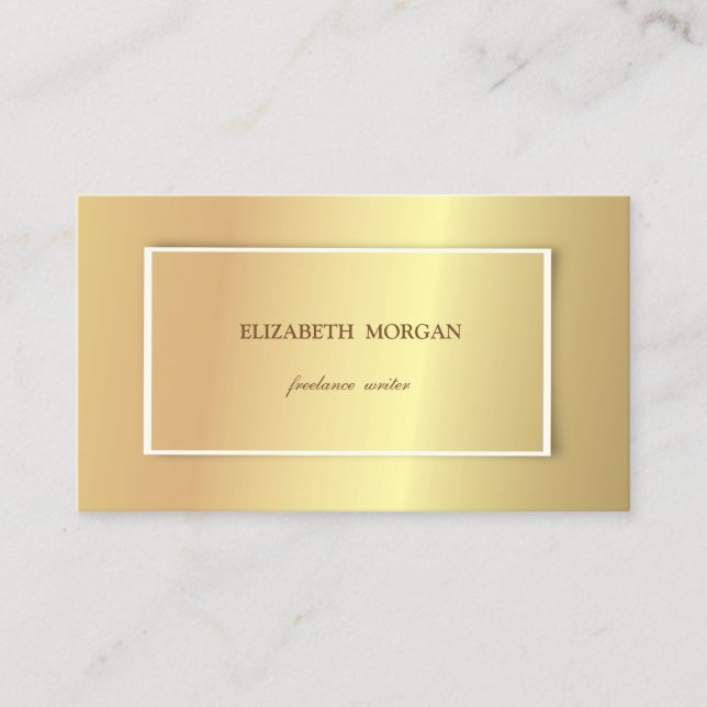 Elegant Stylish  Simple, Minimalist, Gold Business Card (Front)
