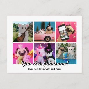 Elegant Stylish Simple Personalized Photo Collage Postcard
