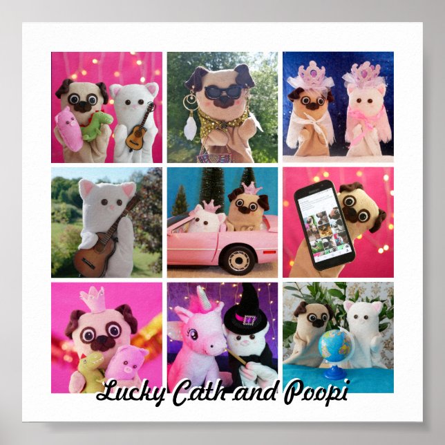 Elegant Stylish Simple Personalized Photo Collage Poster (Front)