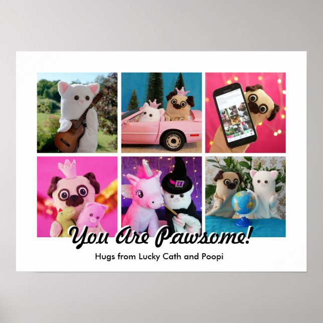 Elegant Stylish Simple Personalized Photo Collage  Poster (Front)