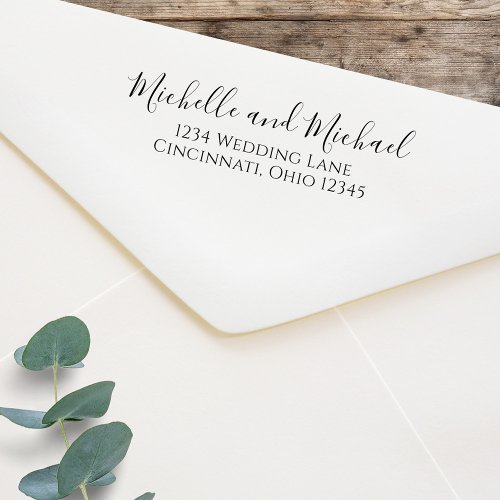 Elegant Stylish Simple Return Address Wedding Self_inking Stamp