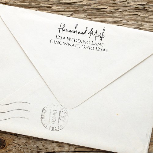 Elegant Stylish Simple Return Address Wedding Self_inking Stamp