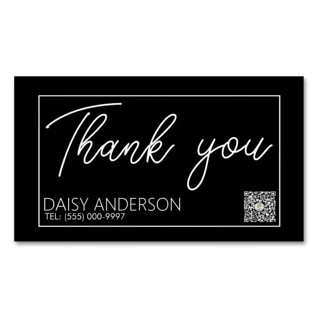 Elegant stylish Simple with white oblong Business  Business Card Magnet (Front)