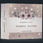 Elegant Stylish Sophisticated Dots  Floral Wedding 3 Ring Binder<br><div class="desc">Elegant chic floral wedding planner.</div>