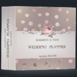 Elegant Stylish Sophisticated Dots  Rose  Wedding 3 Ring Binder<br><div class="desc">Elegant chic floral wedding planner.</div>