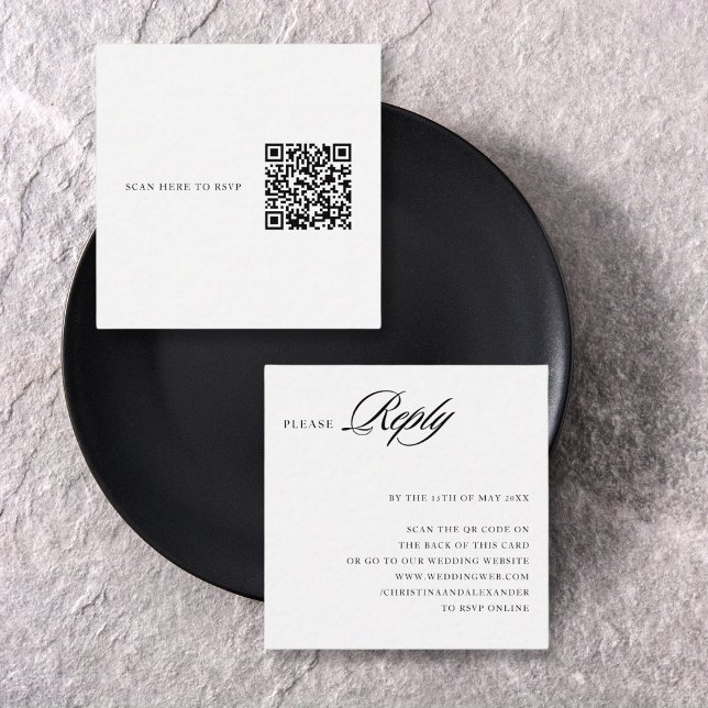 Elegant Stylish Sophisticated QR Code in the back Enclosure Card (Creator Uploaded)
