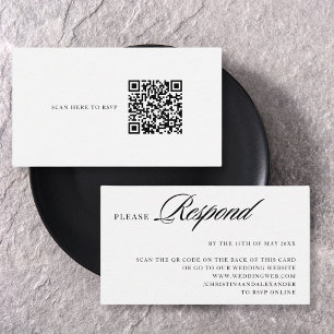 Elegant Stylish Sophisticated QR Code RSVP Enclosure Card