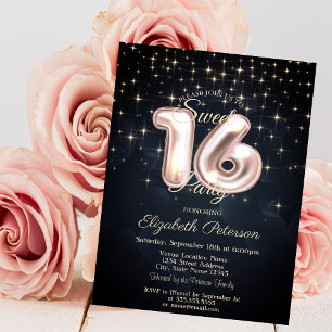 Elegant Stylish Stars Sweet 16 Invitation
