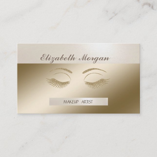 Elegant Stylish,Striped, Glittery Lashes Business Card (Front)