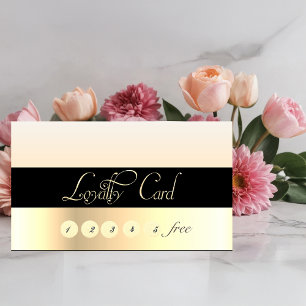 Elegant Stylish Striped ,Gold,Black, Loyalty Card