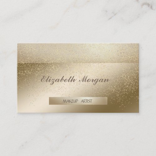 Elegant StylishStriped Gold Confetti Business Card