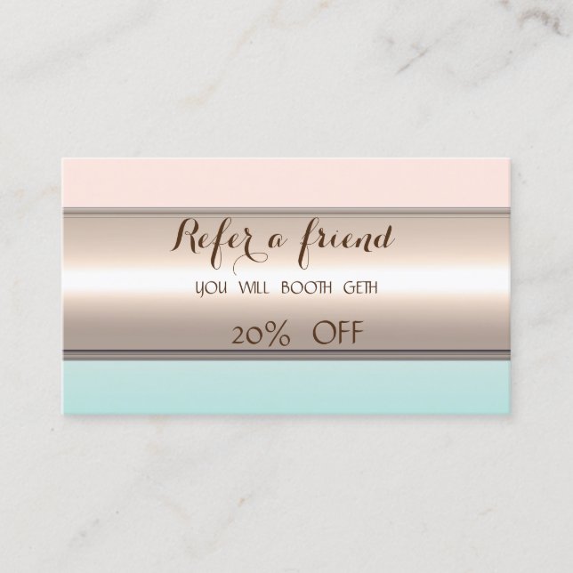 Elegant Stylish Striped  Referral Card (Front)