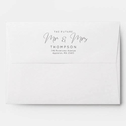 Elegant Stylish The Future Mrs and Mr 5x7 Script Envelope