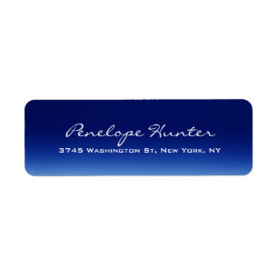 Elegant Stylish Trendy Blue Handwriting Script Label