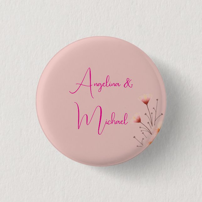 Elegant Stylish Trendy Handwriting Script Name Button (Front)