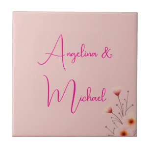 Elegant Stylish Trendy Handwriting Script Name Ceramic Tile