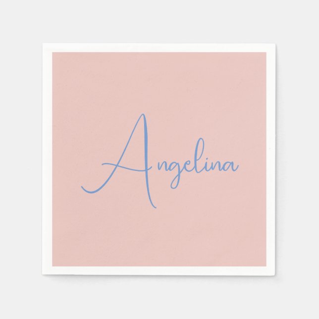 Elegant Stylish Trendy Handwriting Script Name Napkins (Front)