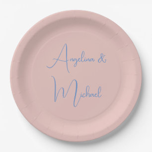 Elegant Stylish Trendy Handwriting Script Name Paper Plates