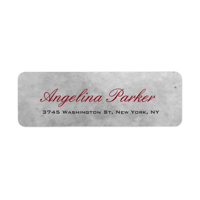 Elegant Stylish Trendy Stone Grey Wall Label (Front)