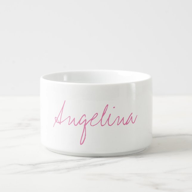 Elegant Stylish Trendy Unique Handwriting Script Bowl (Center)