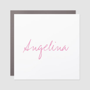 Elegant Stylish Trendy Unique Handwriting Script Car Magnet