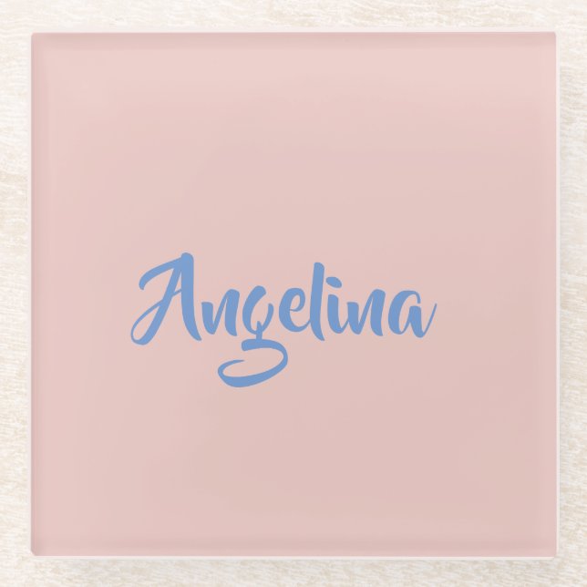Elegant Stylish Trendy Unique Handwriting Script Glass Coaster (Front)