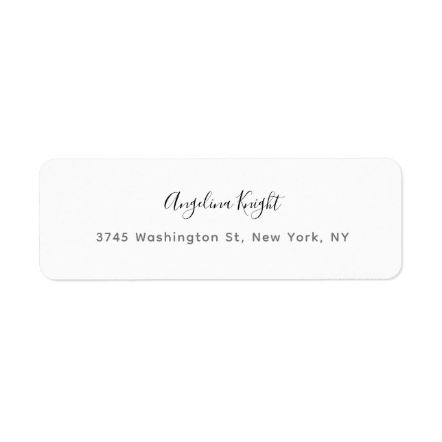 Elegant Stylish Trendy Unique Handwriting Script Label (Front)