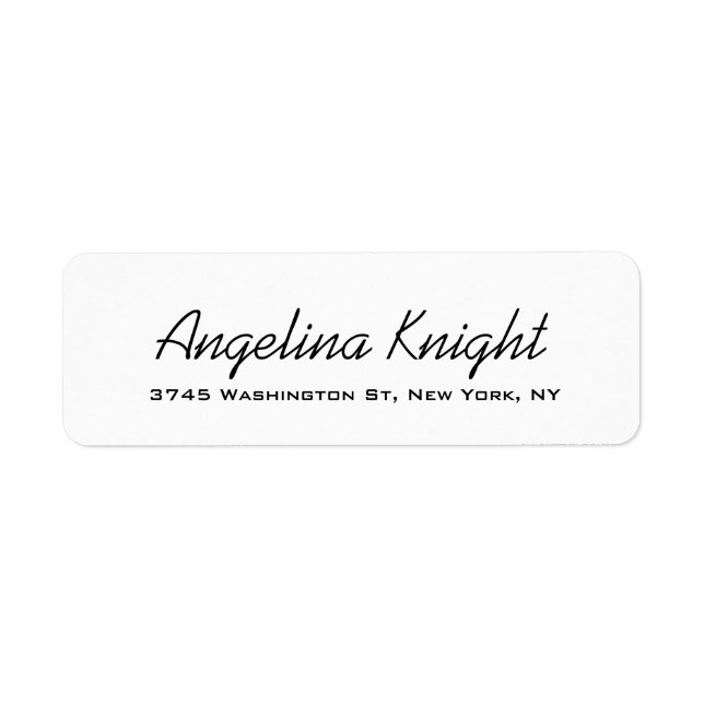 Elegant Stylish Trendy Unique Handwriting Script Label (Front)