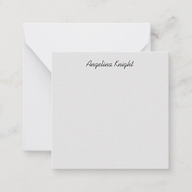 Elegant Stylish Trendy Unique Handwriting Script Note Card (Front)