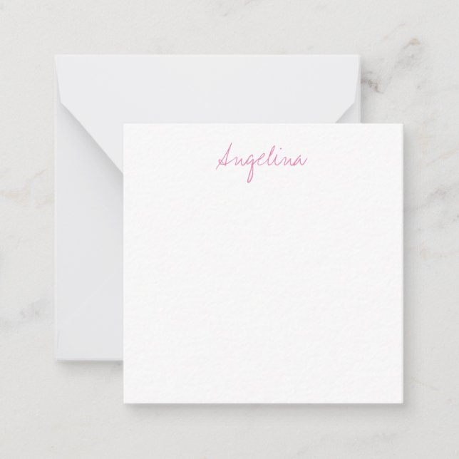 Elegant Stylish Trendy Unique Handwriting Script Note Card (Front)