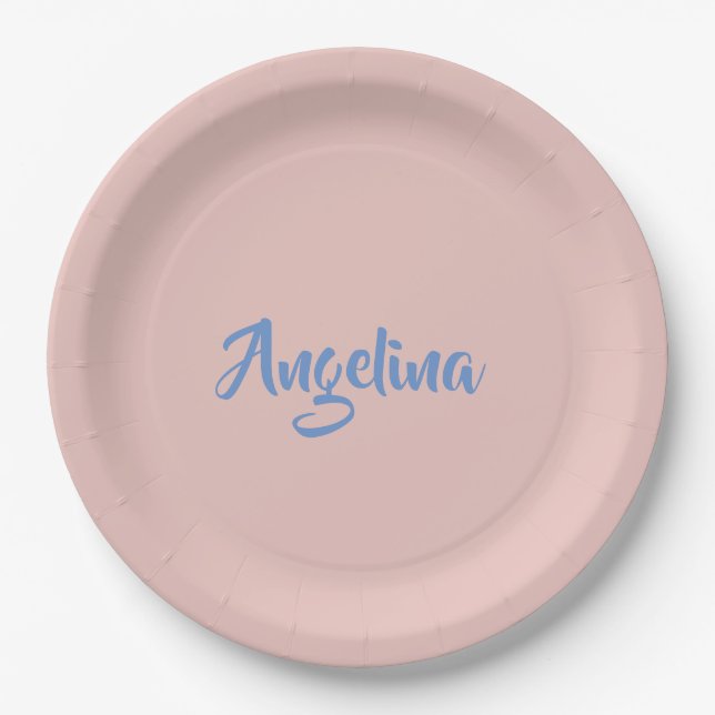 Elegant Stylish Trendy Unique Handwriting Script Paper Plates (Front)