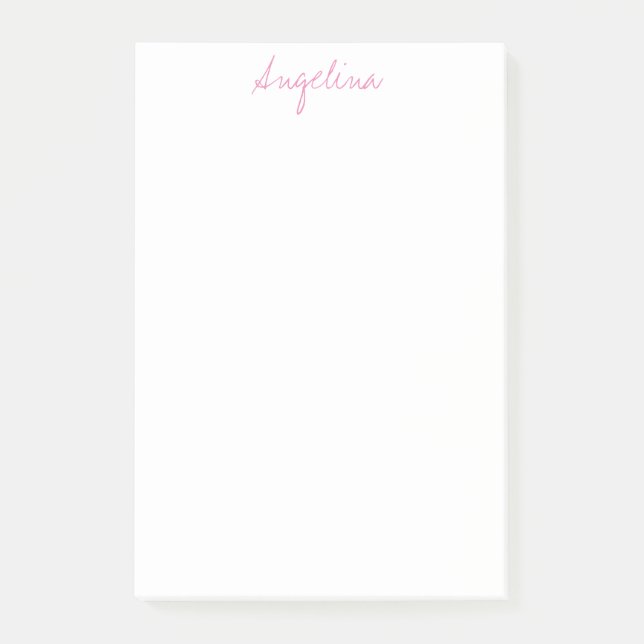Elegant Stylish Trendy Unique Handwriting Script Post-it Notes (Front)