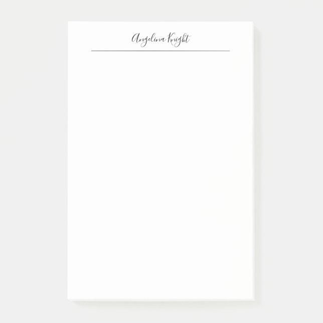 Elegant Stylish Trendy Unique Handwriting Script Post-it Notes (Front)