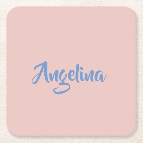 Elegant Stylish Trendy Unique Handwriting Script Square Paper Coaster