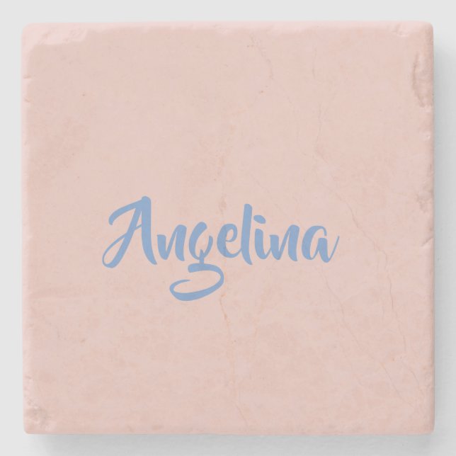Elegant Stylish Trendy Unique Handwriting Script Stone Coaster (Front)