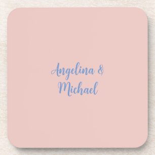 Elegant Stylish Trendy Unique Names Calligraphy Beverage Coaster