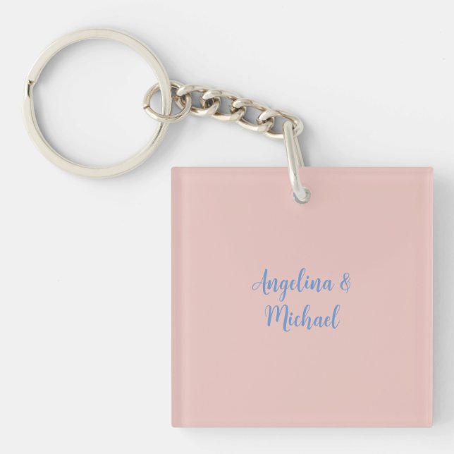 Elegant Stylish Trendy Unique Names Calligraphy Keychain (Front)