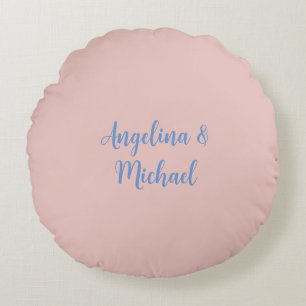 Elegant Stylish Trendy Unique Names Calligraphy Round Pillow
