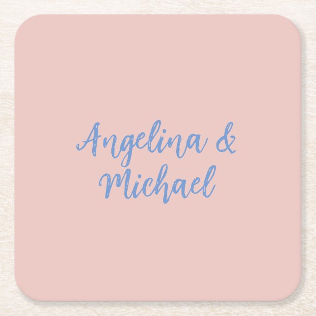 Elegant Stylish Trendy Unique Names Calligraphy Square Paper Coaster (Front)