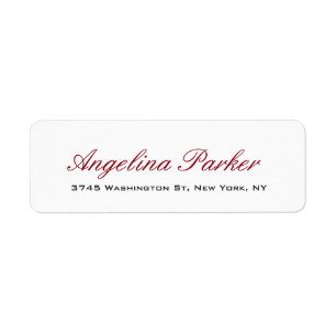 Elegant Stylish Trendy White Red Handwrite Script Label