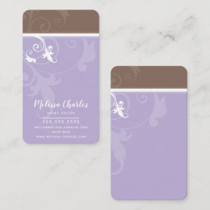 ELEGANT stylish verve foliage lilac purple brown Business Card