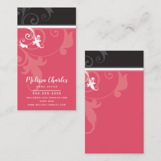 ELEGANT stylish verve foliage melon red black Business Card