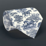 Elegant Stylish Vintage Blue Horses Country Toile Neck Tie<br><div class="desc">Classic French toile de jouy pattern, with horses and trees in cottagecore aesthetics, English cottage style, English country decor, French cottage country style, farmhouse charm, vintage ranch or farmhouse decor and elegant weddings and other occasions. The horse is a majestic animal that embodies the spiritual power of independence, freedom, strength,...</div>