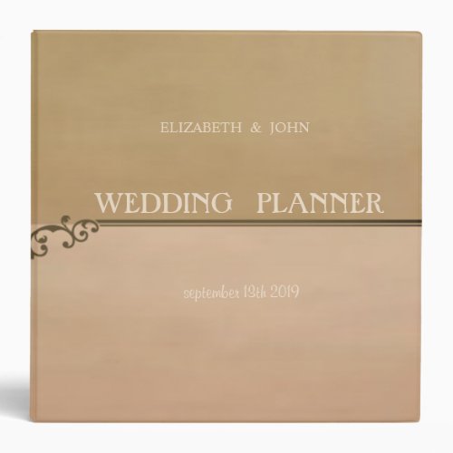 Elegant Stylish Vintage  Wedding 3 Ring Binder