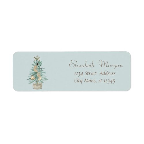 ElegantStylish Watercolor Christmas Tree Label