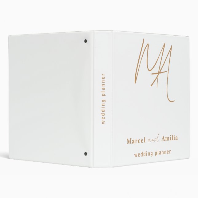 Elegant Stylish Wedding Gift  3 Ring Binder (Background)