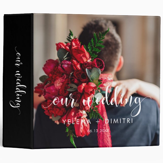 Elegant stylish wedding photo album binder (Front/Spine)