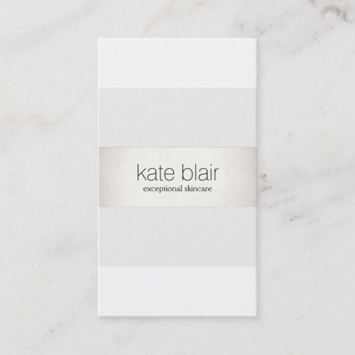 Elegant Stylish White Modern FAUX Silver Striped Business Card