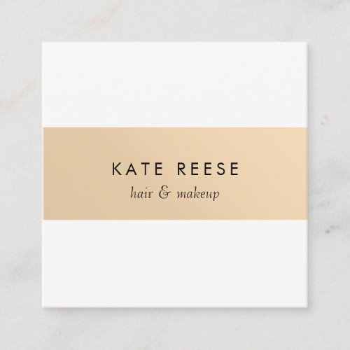 Elegant Stylish White Modern Rose Gold Striped Square Business Card